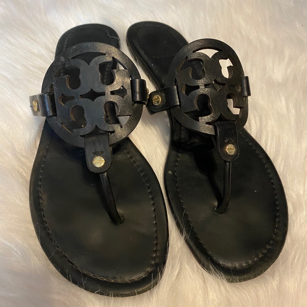 Tory Burch Miller Sandal in Black Leather